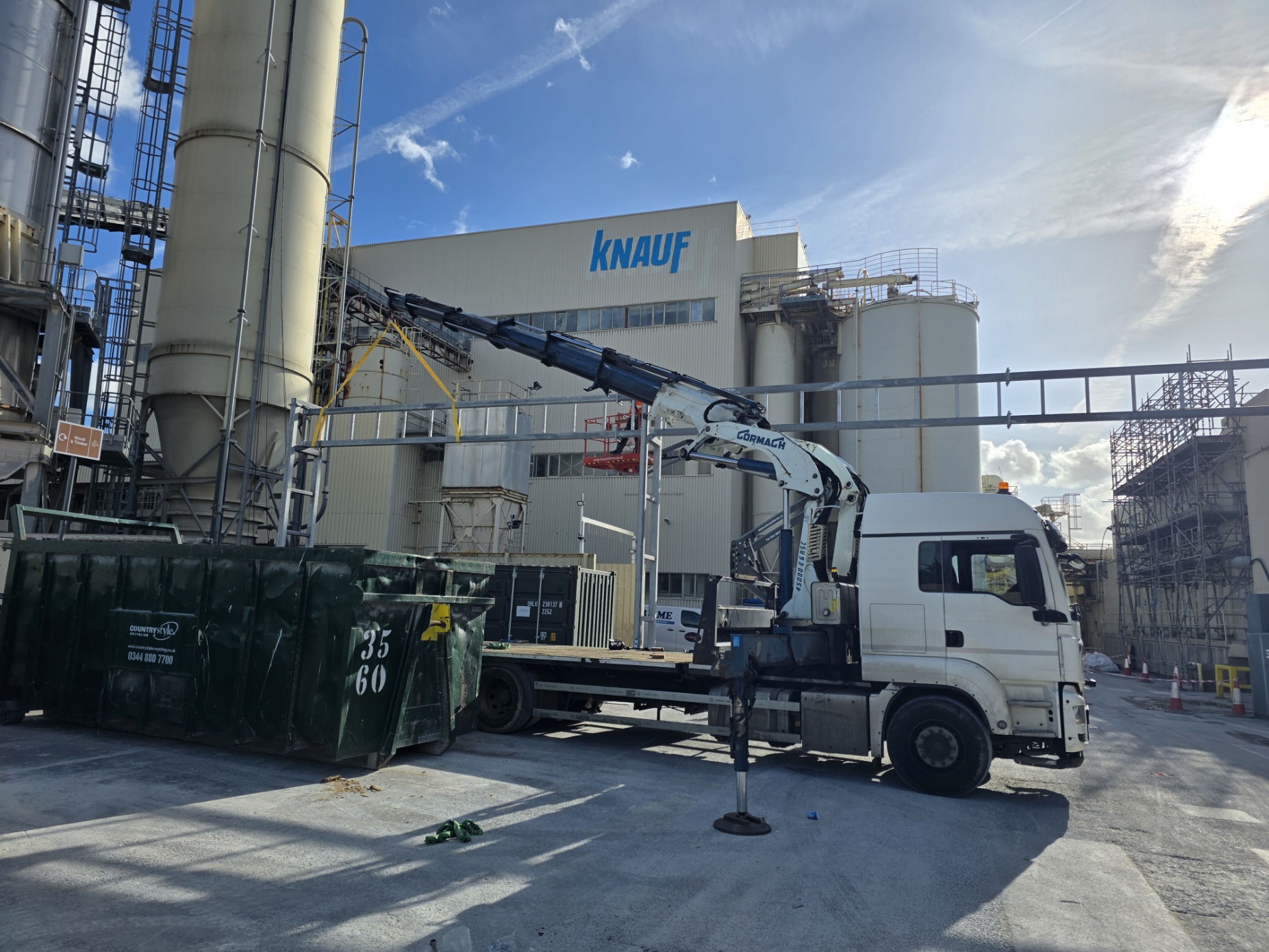 HIAB crane lifting on construction site in Kent
