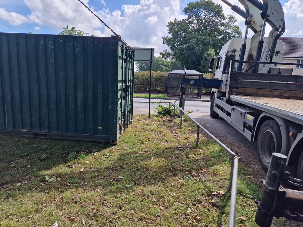 Precision placement of heavy materials using HIAB crane arm